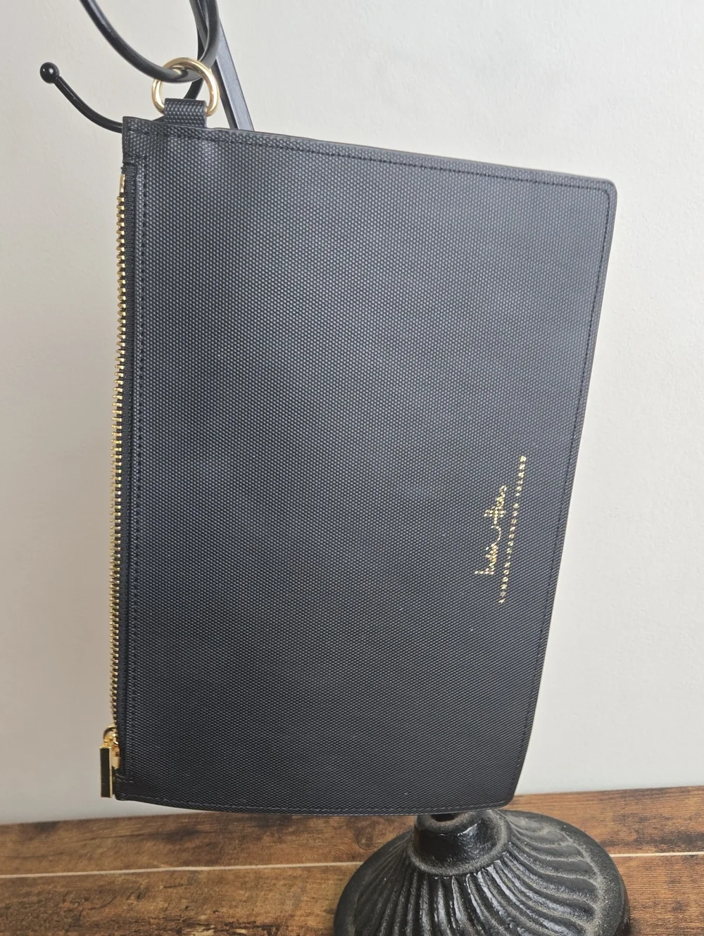 India Hicks Flat Pouch “The Future is so Bright”Metallic Gold Clutch Wristlet